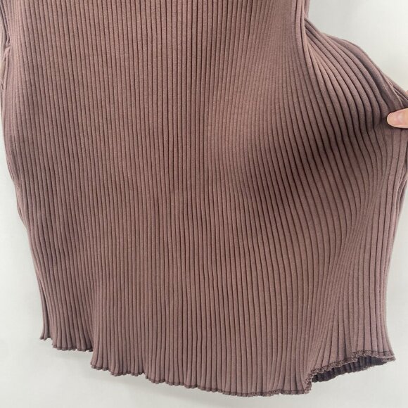 Rowan Size Large Brown Alison Rib Tee Shirt Dress Mini Pockets - Picture 11 of 14